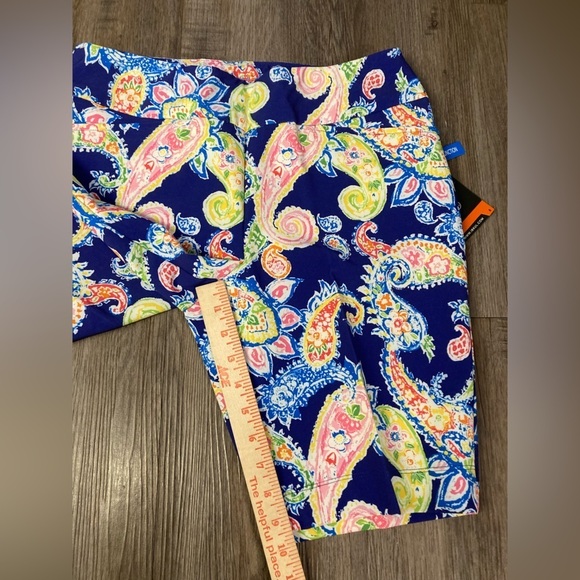 IBKUL Sharon Shorts 8 Paisley Navy Multi Pull On Golf NWT - Picture 11 of 12